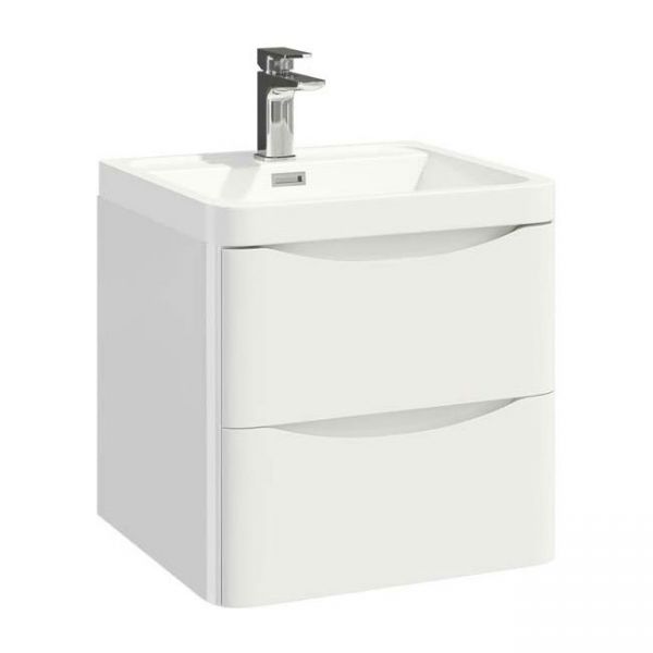 Apex Bella White 500 Wall Hung Vanity Unit and Basin