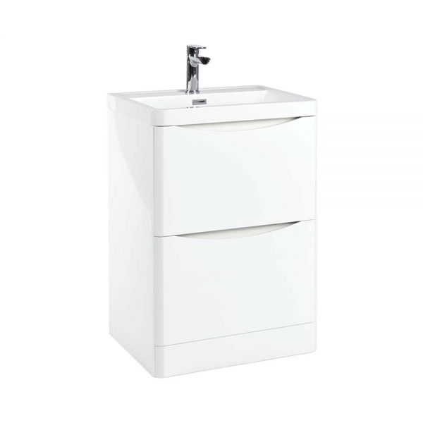 Apex Bella White 600 Floor Standing Vanity Unit and Basin