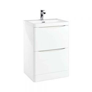 Apex Bella White 600 Floor Standing Vanity Unit and Basin