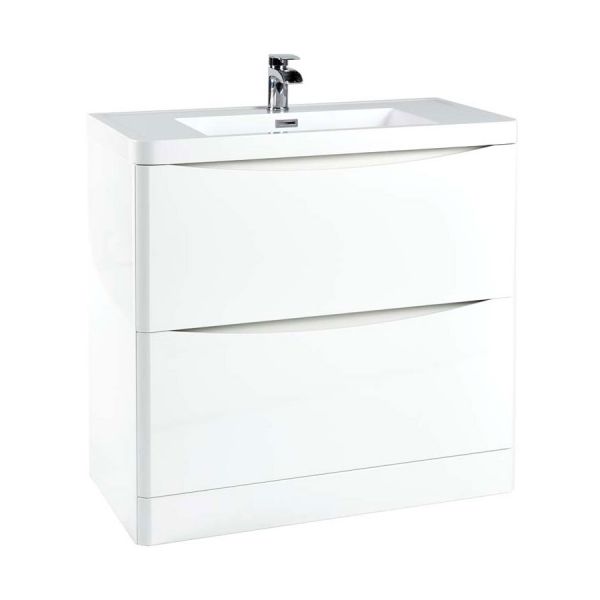 Apex Bella White 900 Floor Standing Vanity Unit and Basin
