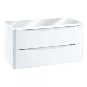 Apex Bella White 900 Wall Hung Vanity Unit and White Worktop