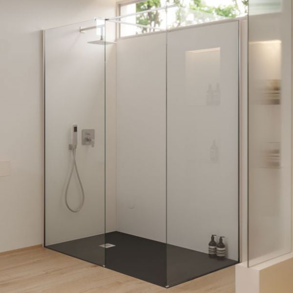 Apex Rectangular 1800 x 700 Black Slate Effect Shower Tray #2
