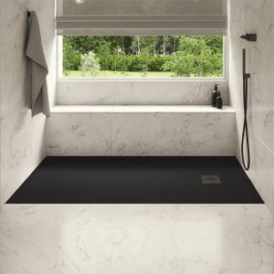 Apex Rectangular 1800 x 700 Black Slate Effect Shower Tray