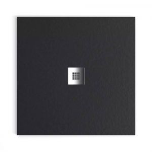 Apex Square 800 x 800 Black Slate Effect Shower Tray