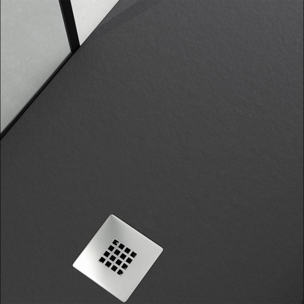 Apex Rectangular 1500 x 800 Charcoal Grey Slate Effect Shower Tray #2