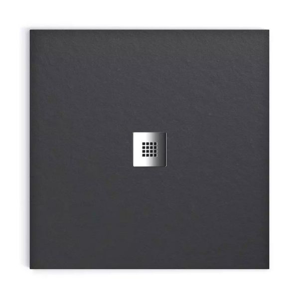 Apex Square 1000 x 1000 Charcoal Grey Slate Effect Shower Tray