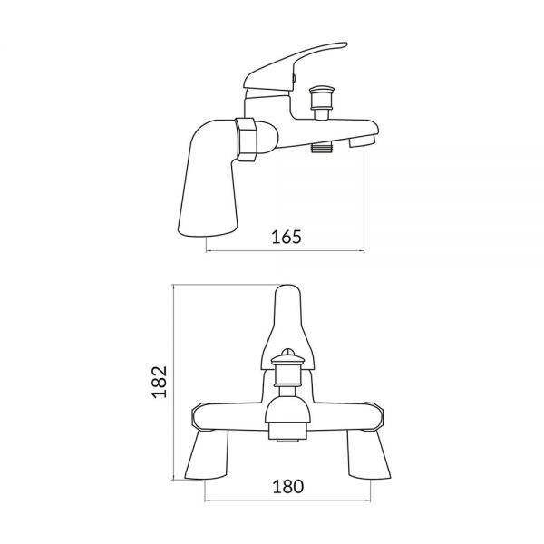 Apex Contract Chrome Bath Shower Mixer Tap #2