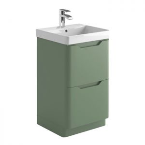 Apex Ella Matt Green 500 Floor Standing Vanity Unit and Basin