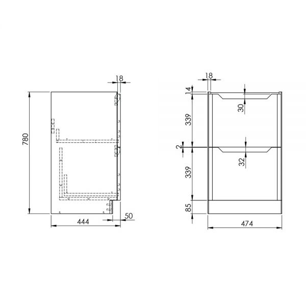 Apex Ella Matt Blue 500 Floor Standing Vanity Unit and Basin #2