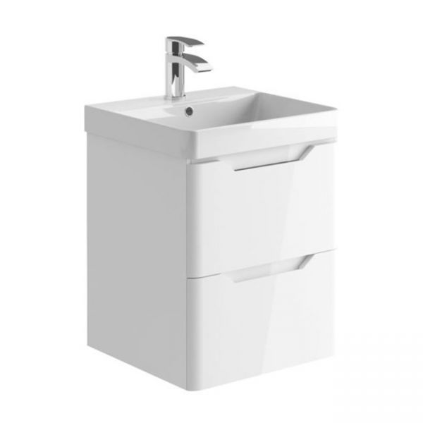 Apex Ella White 500 Wall Hung Vanity Unit and Basin