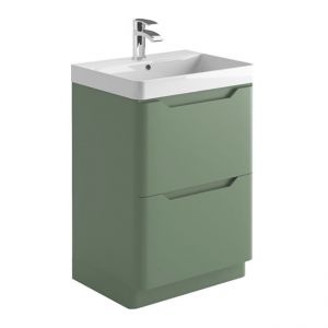 Apex Ella Matt Green 600 Floor Standing Vanity Unit and Basin