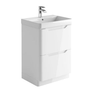 Apex Ella White 600 Floor Standing Vanity Unit and Basin