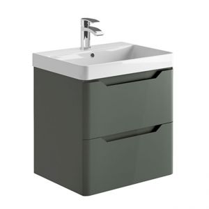 Apex Ella Matt Anthracite 600 Wall Hung Vanity Unit and Basin