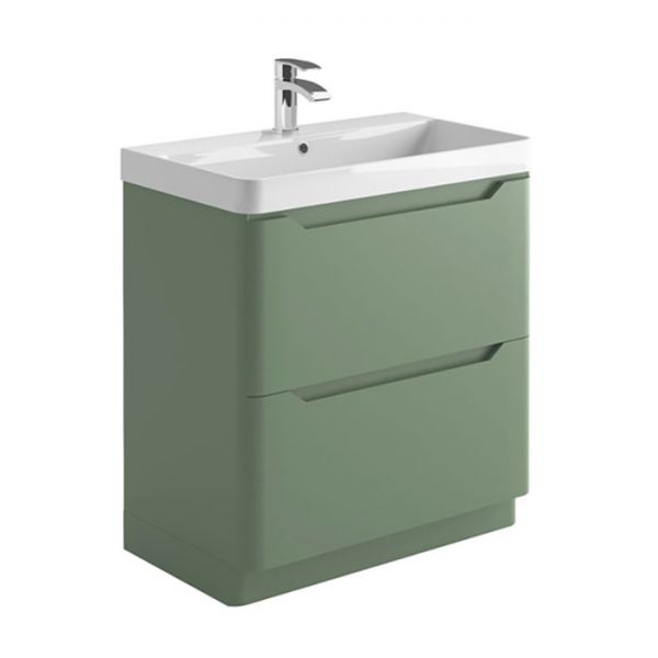 Apex Ella Matt Green 800 Floor Standing Vanity Unit and Basin