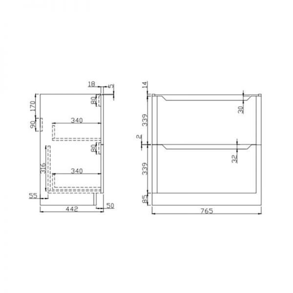 Apex Ella Matt Anthracite 800 Floor Standing Vanity Unit and Basin #2