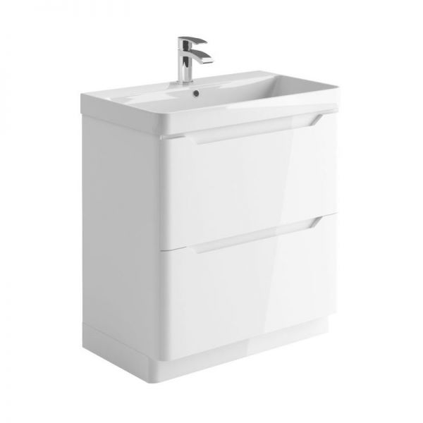 Apex Ella White 800 Floor Standing Vanity Unit and Basin