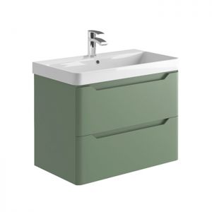 Apex Ella Matt Green 800 Wall Hung Vanity Unit and Basin