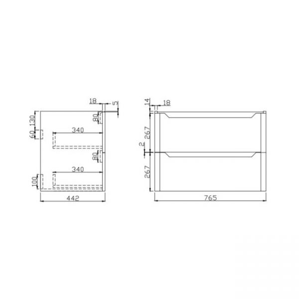 Apex Ella Matt Anthracite 800 Wall Hung Vanity Unit and Basin #2