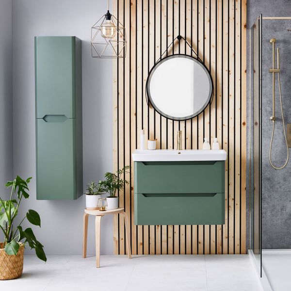 Apex Ella Matt Green Tall Bathroom Storage Unit #2