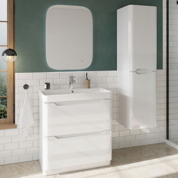 Apex Ella White Tall Bathroom Storage Unit #2