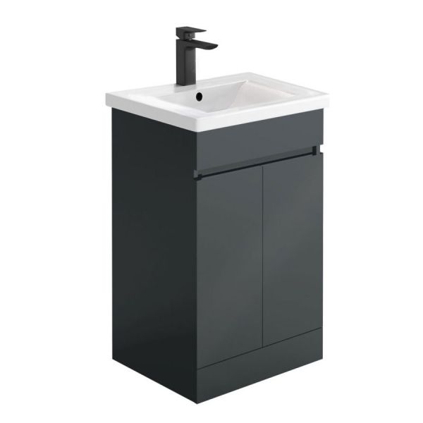 Apex Empire Matt Anthracite 500 Floor Standing Vanity Unit and Basin