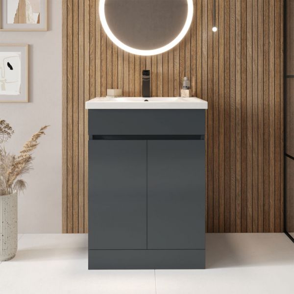 Apex Empire Matt Anthracite 500 Floor Standing Vanity Unit and Basin #2