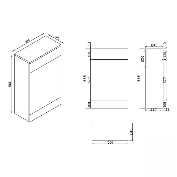 Apex Empire Matt Blue Toilet Unit #3