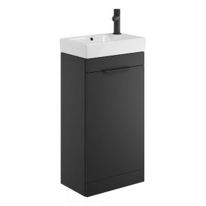 Apex Esme Matt Black 450 Floor Standing Cloakroom Vanity Unit and Basin