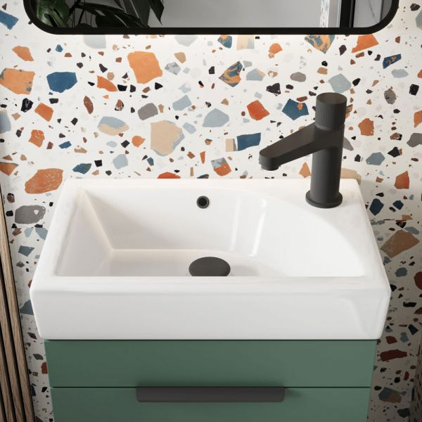 Apex Esme Green 450 Floor Standing Cloakroom Vanity Unit and Basin #3