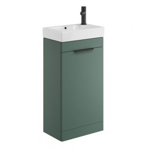 Apex Esme Green 450 Floor Standing Cloakroom Vanity Unit and Basin