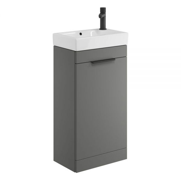 Apex Esme Grey 450 Floor Standing Cloakroom Vanity Unit and Basin