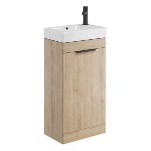 Apex Esme Oak 450 Floor Standing Cloakroom Vanity Unit and Basin