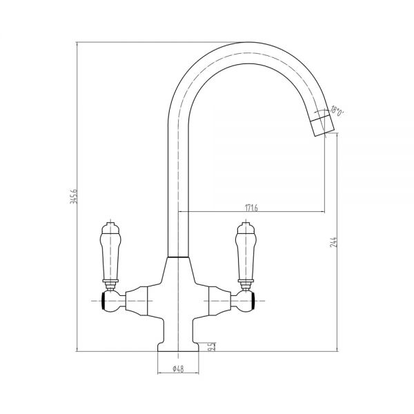 Apex Harrogate Brushed Nickel Mono Kitchen Mixer Tap #3