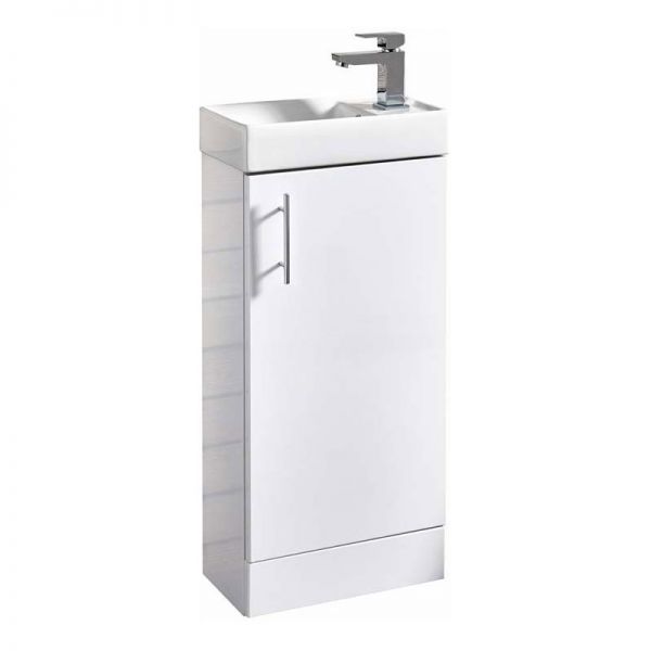 Apex Lanza White 400 Floor Standing Cloakroom Vanity Unit and Basin