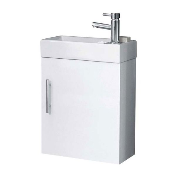 Apex Lanza White 400 Wall Hung Cloakroom Vanity Unit and Basin