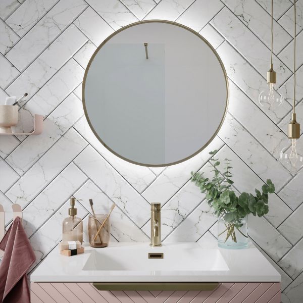 Apex Macie 600 Brushed Bronze LED Bathroom Mirror 600 x 600mm #2