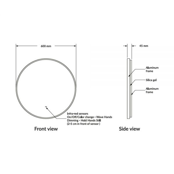 Apex Macie 600 Brushed Bronze LED Bathroom Mirror 600 x 600mm #3