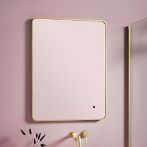 Apex Alfie Soft Edge LED Brushed Brass Bathroom Mirror 600 x 800mm