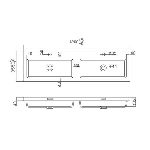 Apex Muro Plus Grey 1200 Wall Hung Vanity Unit and Double Basin #2