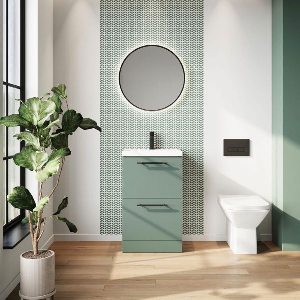 Apex Muro Plus Green 500 Floor Standing Vanity Unit and Basin #3