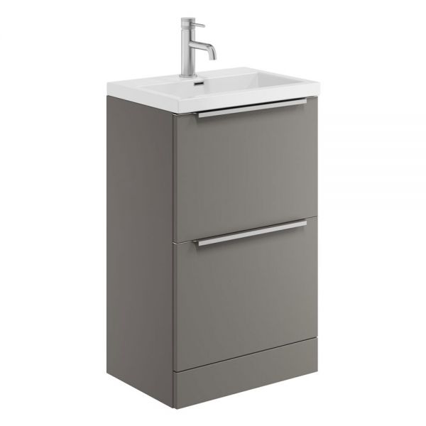 Apex Muro Plus Grey 500 Floor Standing Vanity Unit and Basin