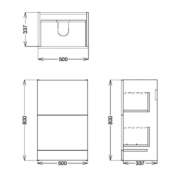 Apex Muro Plus Green 500 Floor Standing Vanity Unit and Basin #4