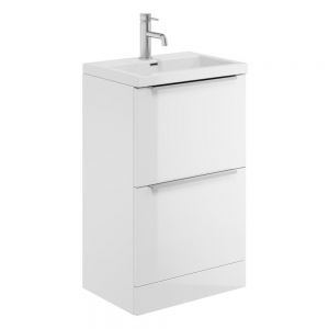 Apex Muro Plus White 500 Floor Standing Vanity Unit and Basin