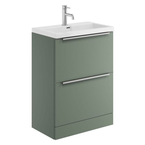 Apex Muro Plus Green 600 Floor Standing Vanity Unit and Basin