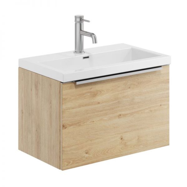 Apex Muro Plus Oak 600 Wall Hung Vanity Unit and Basin