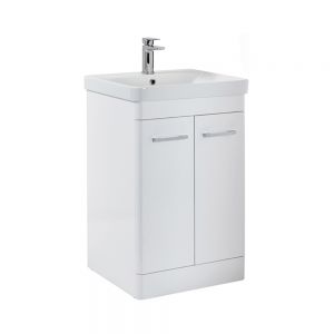 Apex Rossini White 600 Floor Standing Vanity Unit and Basin