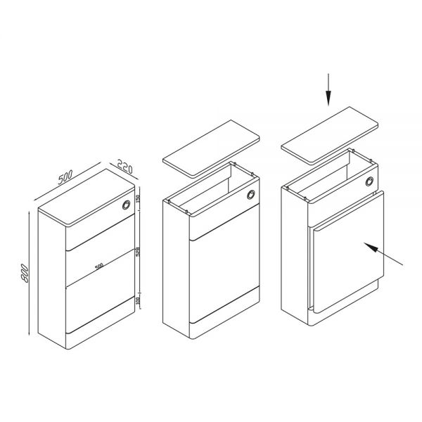 Apex Rossini Grey Toilet Unit #3