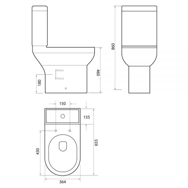 Apex Spa Comfort Height Close Coupled Toilet #3