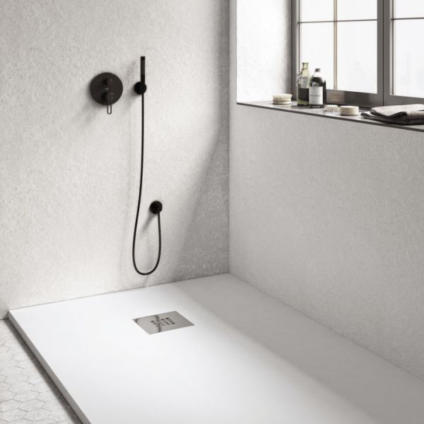 Apex Rectangular 1800 x 900 White Slate Effect Shower Tray #2