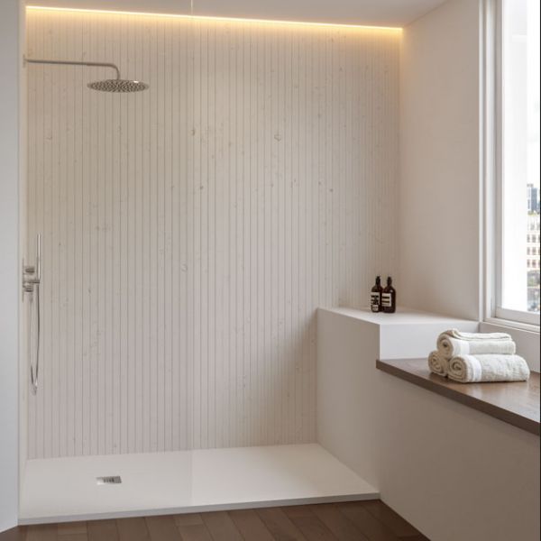 Apex Rectangular 1800 x 900 White Slate Effect Shower Tray #3